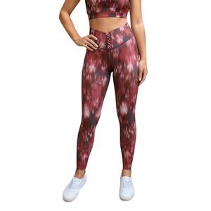 Offline by Aerie Real Me High Waisted Lace-Up Leggings Medium Cabin Fever NWT